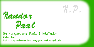 nandor paal business card